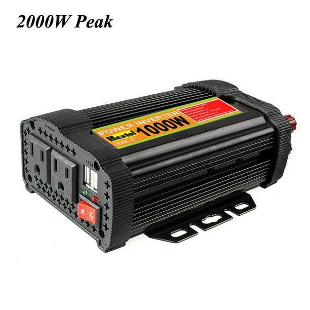 2000W DC 12V to 110V Car Solar Power Converter Car Power Inverter,with 2 AC Outlets & USB Ports for Household 2000W DC 12V to 110V Car Solar Power Converter Car Power Inverter,with 2 AC Outlets & USB Ports for Household